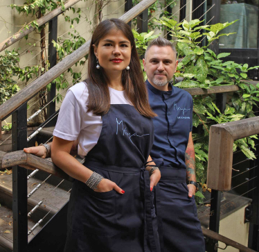 Ольга Цибитовська і шеф‐кухар Юрій Ковриженко, співзасновники Mriya Neo Bistro.
