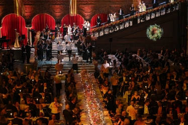 Десертний парад під час королівського бенкету на честь лауреатів Нобелівської премії 2022 року після церемонії нагородження 10 грудня 2022 року в Стокгольмі. /Getty Images