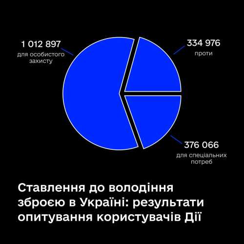 Опитування у "Дії": більшість висловилася за вільне володіння зброєю | INFBusiness