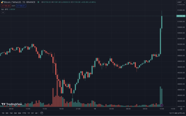 Цена биткоина поднялась выше $51 000 | INFBusiness