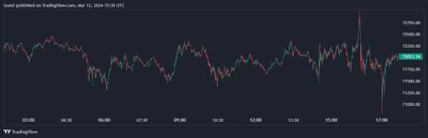 Цена биткоина протестировала отметку в $73 000 | INFBusiness