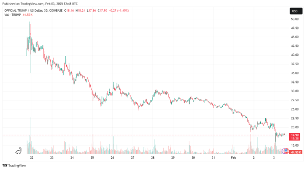 Цена мем-коина TRUMP обвалилась на 75% | INFBusiness