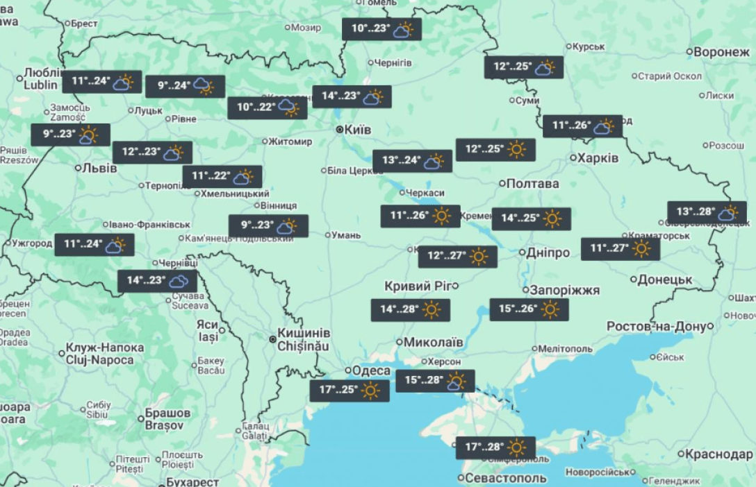 Погода в Україні 19 серпня — де буде найспекотніше — карти | INFBusiness