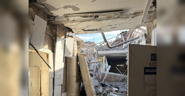 Ударом по Києву пошкоджено будівлі Інституту отоларингології (фото)