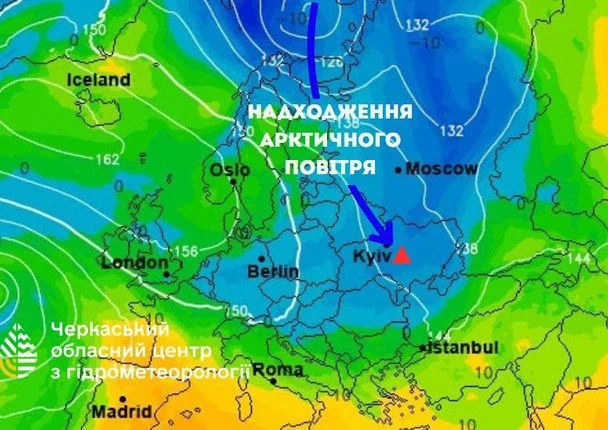 Метеорологічна карта / Джерело: Facebook Віталій Постригань