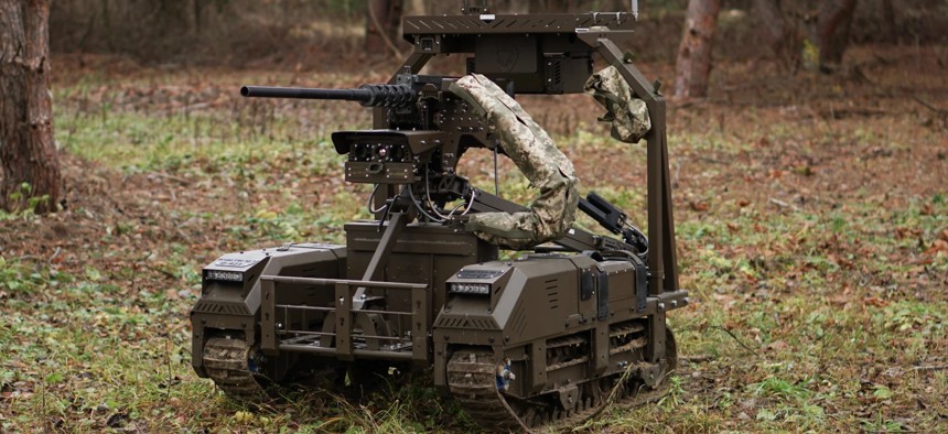 A Ukrainian ground robot defended a position from Russian assault for six weeks