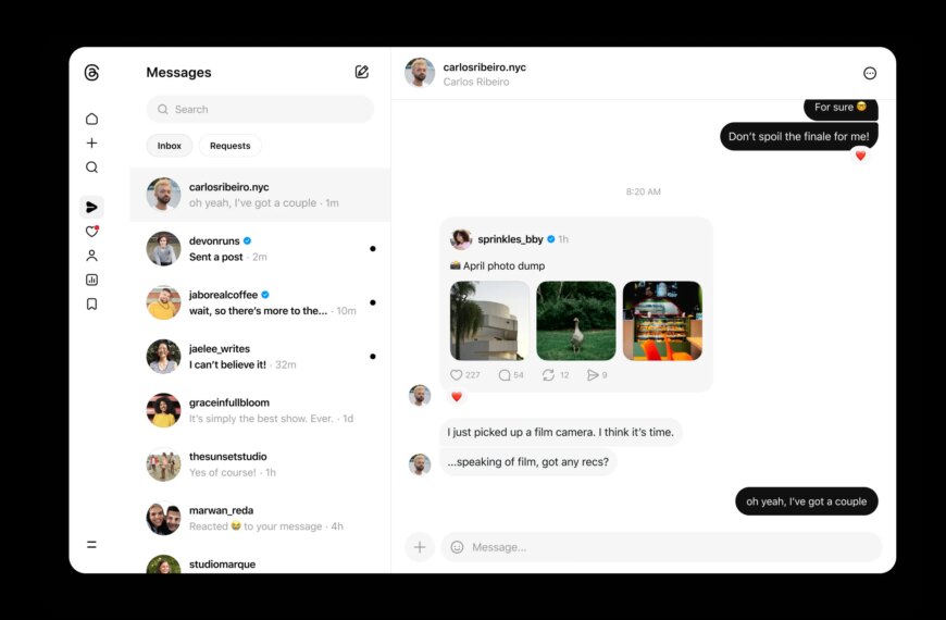 Threads нарешті отримає прямі повідомлення у вебі Штучний Інтелект Революціонізує Threads: Прорив&hellip;